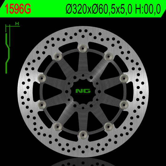 NG brake disc front KTM DUKE 390 / ABS '17, RC 250 / 390 / ABS '17 (320X60,5X5,0mm) ALUMINUM CENTER