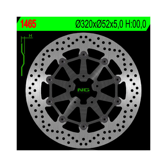 NG brake disc front KTM DUKE 690 R / ABS '14-'16 (320X52X5mm) (5X8.5mm) floating