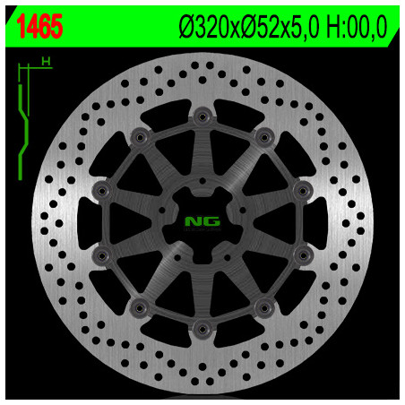 NG brake disc front KTM DUKE 690 R / ABS '14-'16 (320X52X5mm) (5X8.5mm) floating