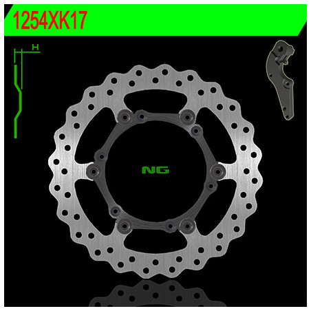 NG priekinis stabdžių diskas su adapteriu 270mm HUSABERG TE / FE '14-'18, HUSQVARNA TC / TE / FC / FE 125 / 510 '14-'17, KTM SX 