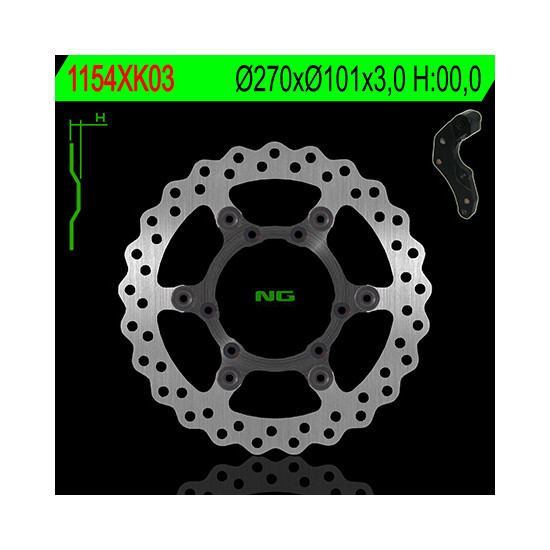 NG front brake disc with adapter OVERSIZE (270X101X3) HONDA CRF 250 / 450R '04-14', CRF 450X '04-'16