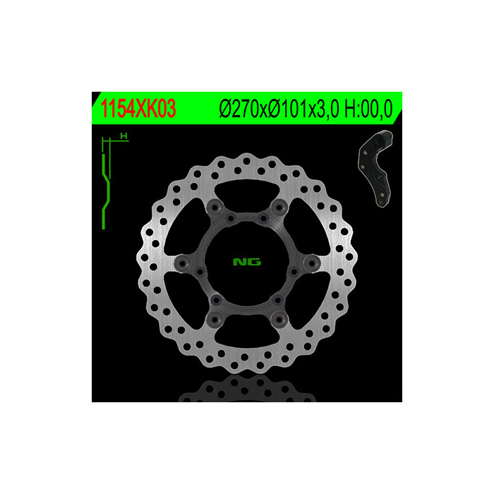 NG front brake disc with adapter OVERSIZE (270X101X3) HONDA CRF 250 / 450R '04-14', CRF 450X '04-'16