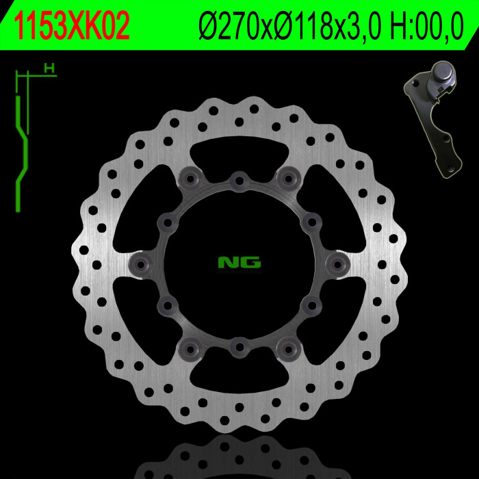 NG brake disc with adapter OVERSIZE (270X118X3)