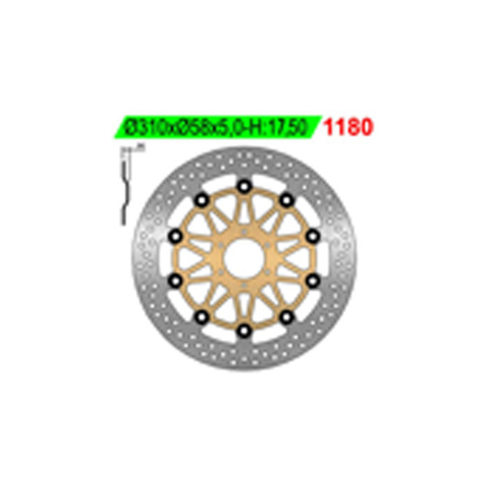 NG brake disc front HONDA CB 1000 BIG ONE '93-96, VFR 750 R '88-91 (310X58X5mm) (6X6,5mm) floating