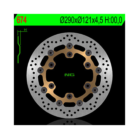 NG brake disc front SUZUKI DR 650SE '96-10 (290X121X4,5) (6X10,5mm) floating