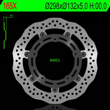 NG brake disc front YAMAHA MT-03, MT 09, XS R 900, XV 1900, XV1700, R6 03-04, R3,R25 (298X132X5,0mm) (5X8,5mm)