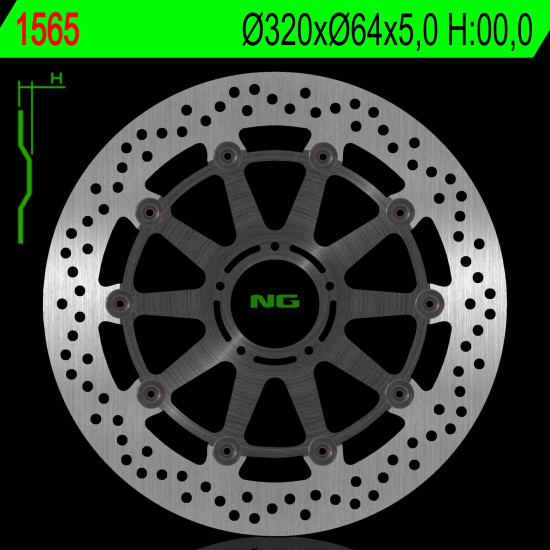 NG brake disc front KTM SUPERDUKE 1290 14-18 (320X64X5,0mm) (5X8,5mm)