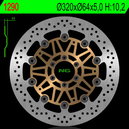NG brake disc front MOTO GUZZI NORGE 1200 '06-16 (320X64X5,0mm) (6X8,5mm) floating