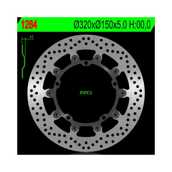 NG brake disc front TRIUMPH SPEED TRIPLE 1050 '08-'17, SPRINT 1050 '10-'14 (320X150X5) (5X10,5mm) floating