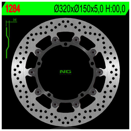 NG stabdžių diskas priekis TRIUMPH SPEED TRIPLE 1050 '08-'17, SPRINT 1050 '10-'14 (320X150X5) (5X10,5mm) plaukiojantis
