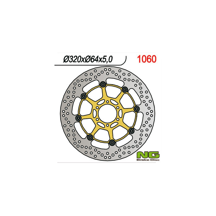 NG brake disc front APRILIA CAPONORD 1200 '13-17, YAMAHA FZR 1000 '87-95, XJR1200 / 1300 '95-99 (320X64X5mm) (6X8.5mm) pl
