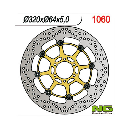 NG brake disc front APRILIA CAPONORD 1200 '13-17, YAMAHA FZR 1000 '87-95, XJR1200 / 1300 '95-99 (320X64X5mm) (6X8.5mm) pl