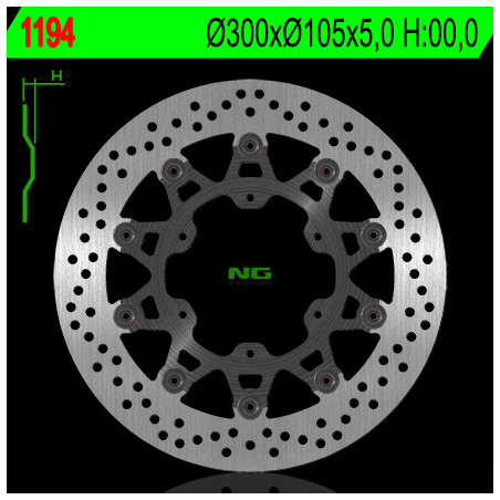 NG brake disc front BMW F 650 / 700 / 800 GS '93-'19 (300X105X5), APRILIA PEGASO 650 '86-'08, floating