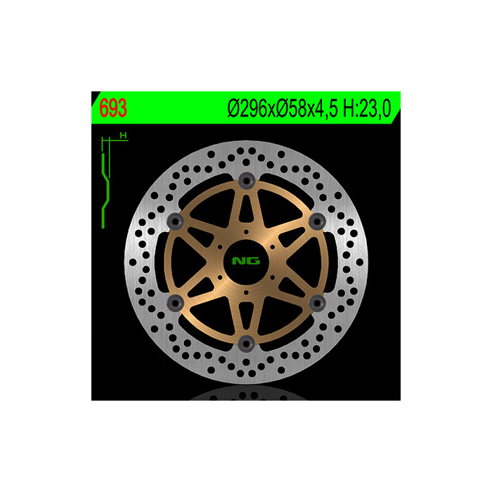 NG brake disc front HONDA CB 600F / S HORNET 00-06 (296X58X4.5) (6X6.5mm) GL 1800 01-16