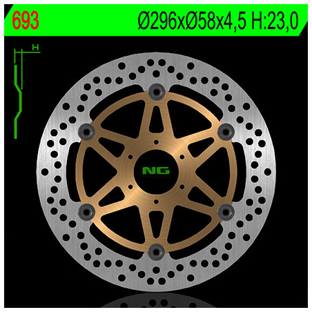 NG brake disc front HONDA CB 600F / S HORNET 00-06 (296X58X4.5) (6X6.5mm) GL 1800 01-16