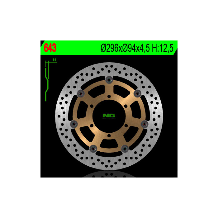 NG brake disc front HONDA CBR 600F '01-'10, CB 900F 02-07 VTX 1800C '01-08 (296X94X4,5) (6X6,5mm)