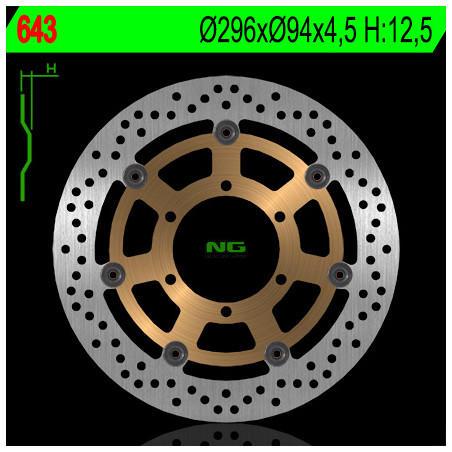 NG brake disc front HONDA CBR 600F '01-'10, CB 900F 02-07 VTX 1800C '01-08 (296X94X4,5) (6X6,5mm)