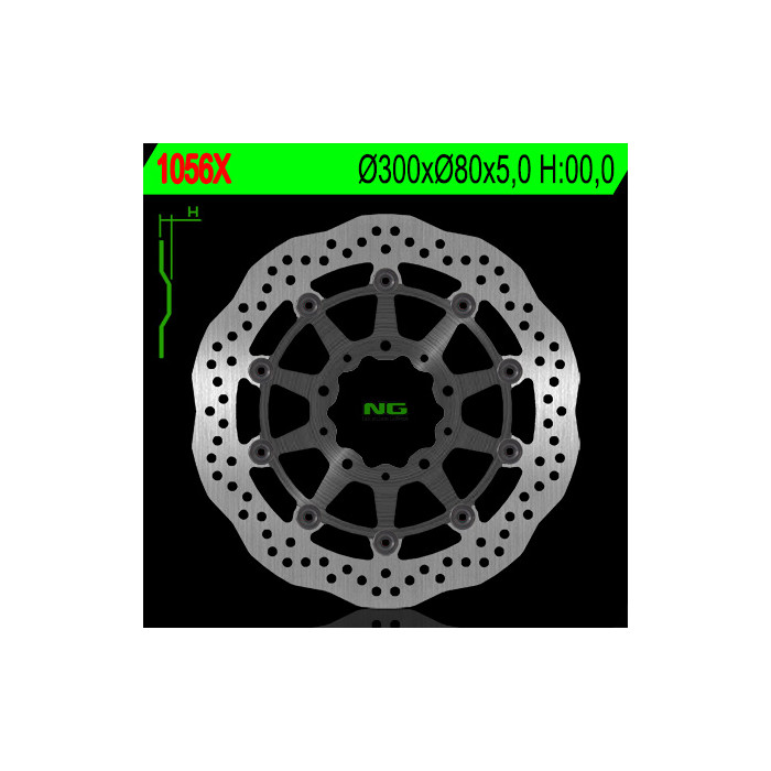 NG brake disc front KAWASAKI ZX6R '05-'16, ER6F / N '06-'18, KLE 650 VERSYS '07-'15, Z750, Z1000,ZX10R (300X80X5) (5X10,5