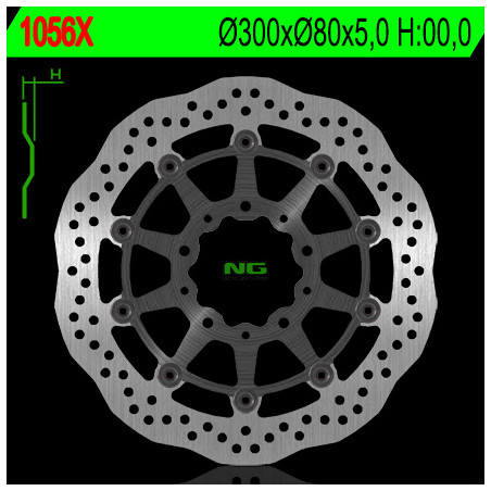 NG brake disc front KAWASAKI ZX6R '05-'16, ER6F / N '06-'18, KLE 650 VERSYS '07-'15, Z750, Z1000,ZX10R (300X80X5) (5X10,5