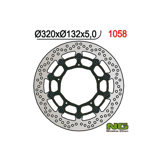 NG brake disc front YAMAHA YZF R1 '04-'06 / '15-'16, FZ1 '06-13, R6 '20-, V-MAX '09-16, MT-10 '16-21 (320X132X5mm) (5X8.5