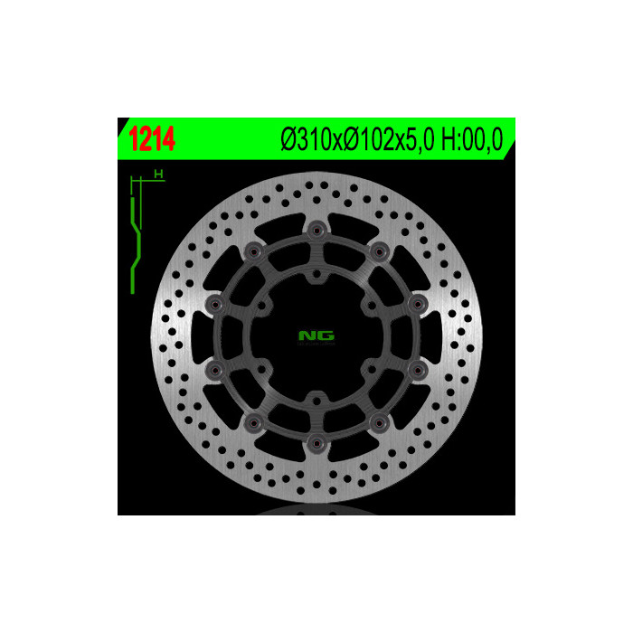 NG brake disc front SUZUKI GSXR 600 / 750 '08-'18, GSXR 1000 '09-'16, GSX 750Z '08-'14 (310X102X5mm) (6X8.5mm) floating