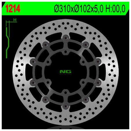 NG stabdžių diskas priekis SUZUKI GSXR 600 / 750 '08-'18, GSXR 1000 '09-'16, GSX 750Z '08-'14 (310X102X5mm) (6X8,5mm) plaukiojan
