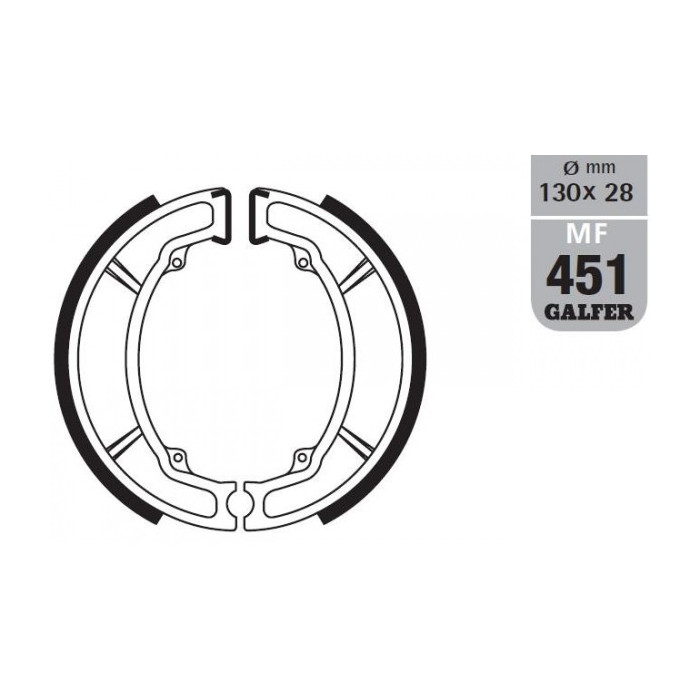 GALFER drum brake pad end SH506 YAMAHA DT 125LC '84-, DT 80LC '85-'88, RD 125LC '82-'86, SR 250 '80-'97, TT 250 /