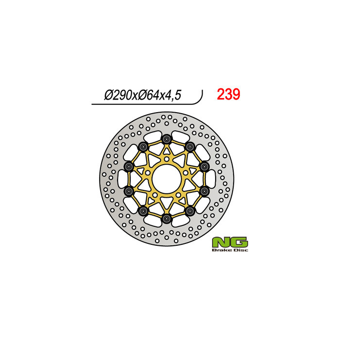 NG brake disc front SUZUKI GSX600 / 750F, GSF600 '95-'04, SV650 '99-'02 (290x64x4.5) floating