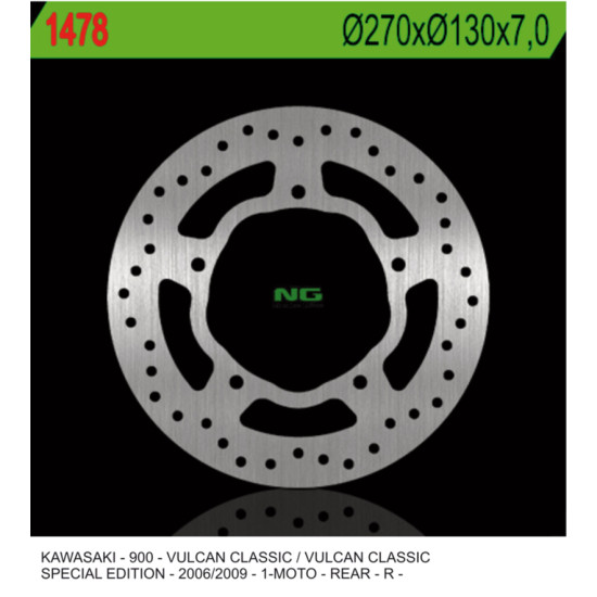 NG brake disc rear KAWASAKI VN 900 CLASSIC '06-'09