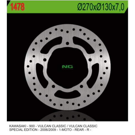 NG brake disc rear KAWASAKI VN 900 CLASSIC '06-'09