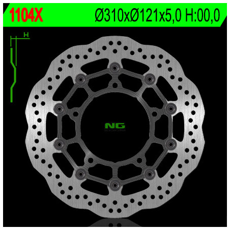 NG brake disc front SUZUKI B-KING '07-13, GSF650 / 1250 '07-16, GSXF650 / 1250 '10-18, GSXR1300 '08-18,(310x121x5mm) (5X1