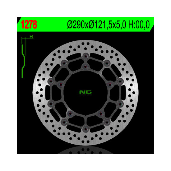 NG brake disc front SUZUKI SFV 650 GLADIUS / ABS '09-'13, SV 650 '07-'21, SV 650S '07-'17 (290X121,5X5)