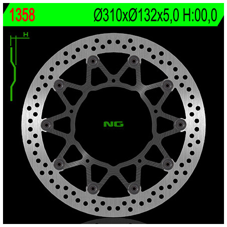 NG brake disc front YAMAHA YZF R1 ABS '12-'14 (310X132X5,0) (5X8,5mm)