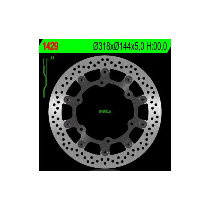 NG brake disc front HONDA VF 750C '94-'04, ST 1100 '91-'01, VT 1100C '92-'98, TRIUMPH 900 (floating) (318X144X5) (6X