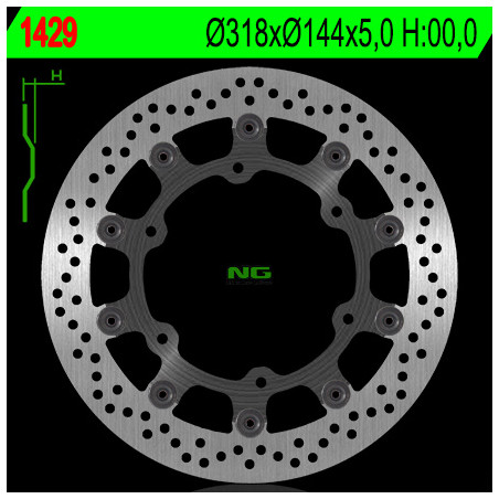 NG brake disc front HONDA VF 750C '94-'04, ST 1100 '91-'01, VT 1100C '92-'98, TRIUMPH 900 (floating) (318X144X5) (6X