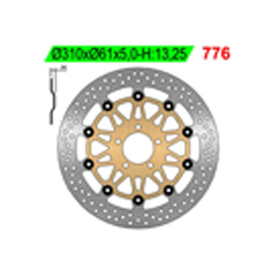 NG brake disc front KAWASAKI ZRX 1100 / 1200, ZX 9R 00-01 (310x61x5)