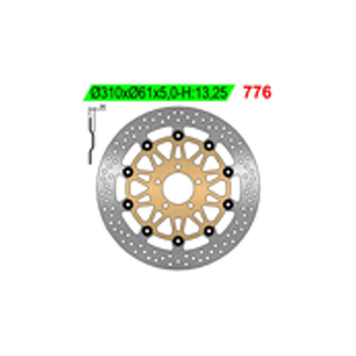 NG brake disc front KAWASAKI ZRX 1100 / 1200, ZX 9R 00-01 (310x61x5)
