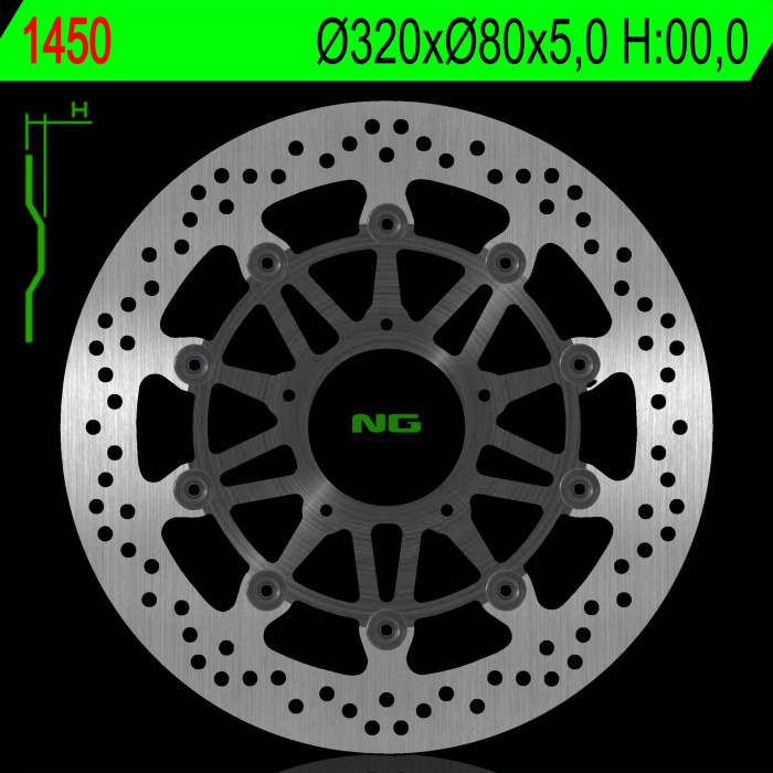 NG brake disc front MV AUGUSTA 675 / 800 / 1000 11-18 (320X80X5,0mm) (5X8,5mm)