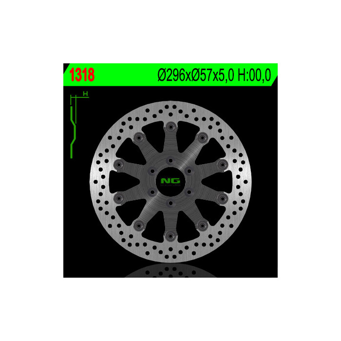NG brake disc front SUZUKI VS600 / 750 / 800 / 1400 INTRUDER '85-'04 (floating) (296X57X5) (6X8.3)