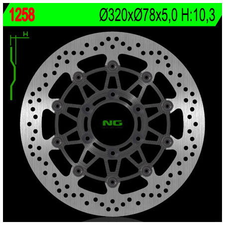 NG brake disc front TRIUMPH SPRINT ST / RS 955 '98-'04, SPEED TRIPLE 900 / 955 '97-'01 floating (320X78X5)(6X10,50mm)