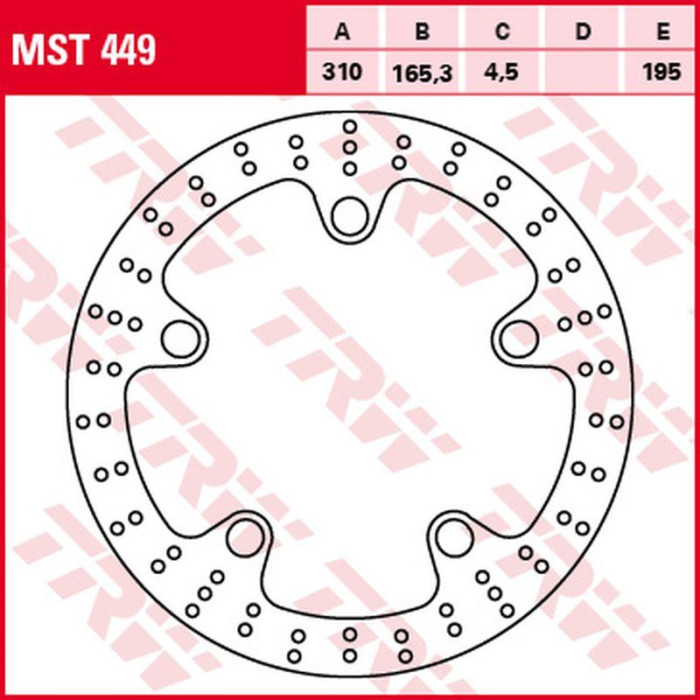 TRW LUCAS ZF brake disc front HONDA VFR 1200X '12-, GL 1800 GOLD WING F6C '14-'16 (310X165X4,5mm)