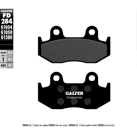 GALFER stabdžių kaladėlės KH323 SEMI-METALLIC (storis 9,2 mm)