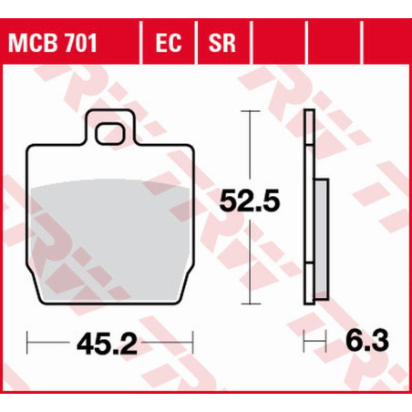 TRW LUCAS ZF brake pads KH268 ECO ORGANIC YAMAHA NS 50 AEROX '13-, YQ 50 AEROX '97-'12, front, YAMAHA EW 50 SLIDER '00-