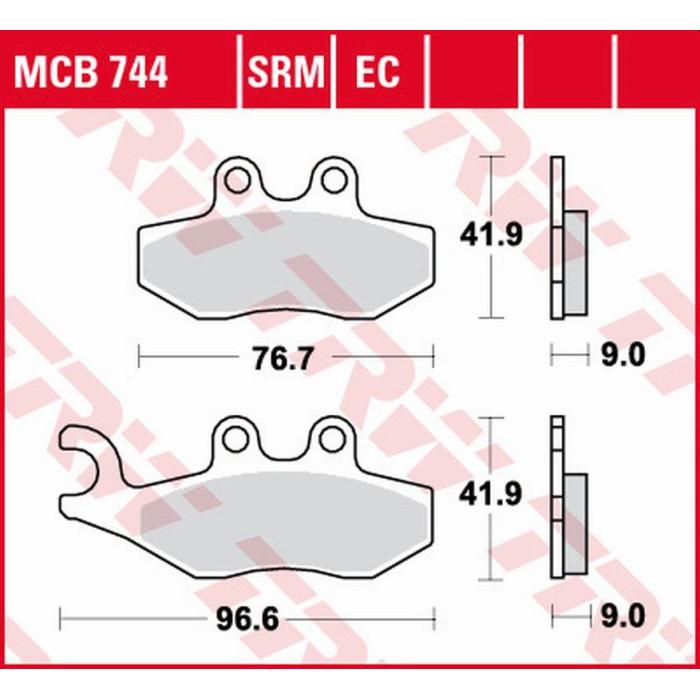 TRW LUCAS ZF brake pads KH353 ECO ORGANIC APRILIA SPORTCITY 2T 50 '08-'13, SPORTCITY 125 '05-'13, SR 125 / 300 '10-, DER