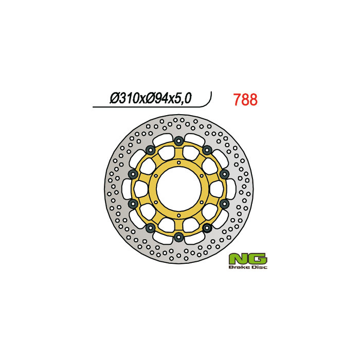 NG brake disc front HONDA CBR 1000 RR 04-05, CB 1300 01-10 (310X94X5) (6X65mm) CBR 600RR 03-17, CB 1000R 08-16, CTX 1300
