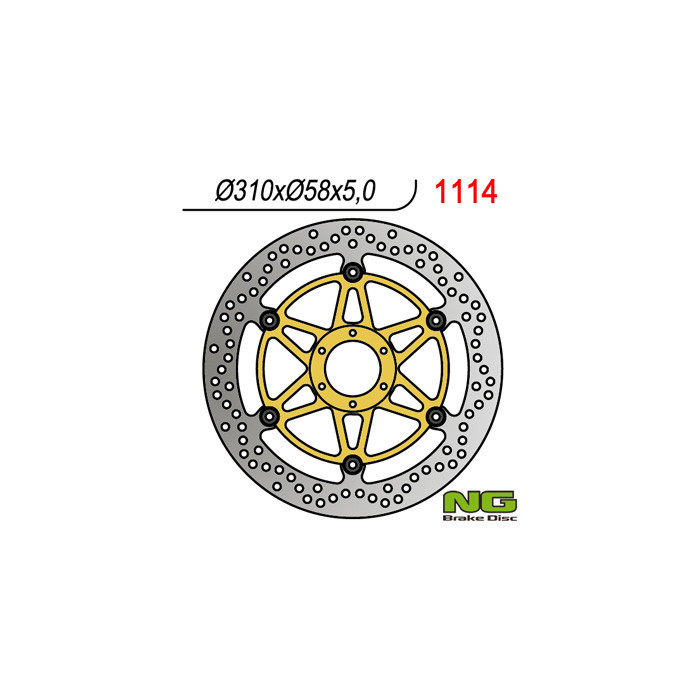 NG brake disc front HONDA CBR 1100 XX '97-'98 (310X58X5) (6X6,5mm)