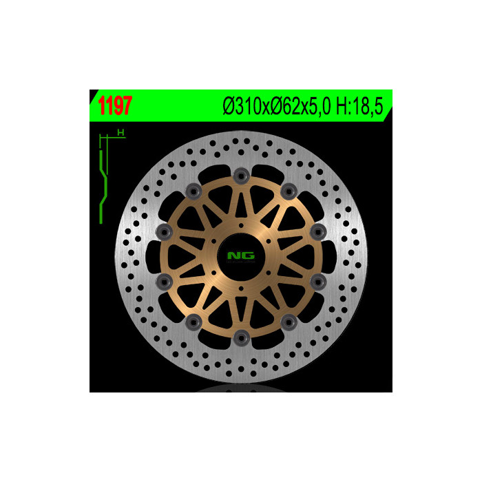NG brake disc front HONDA CBR 1100 XX '99-'04, X-11 '00-'03, CB 1300 '01-'02 (310X62X5) - replaced NG1197G floating