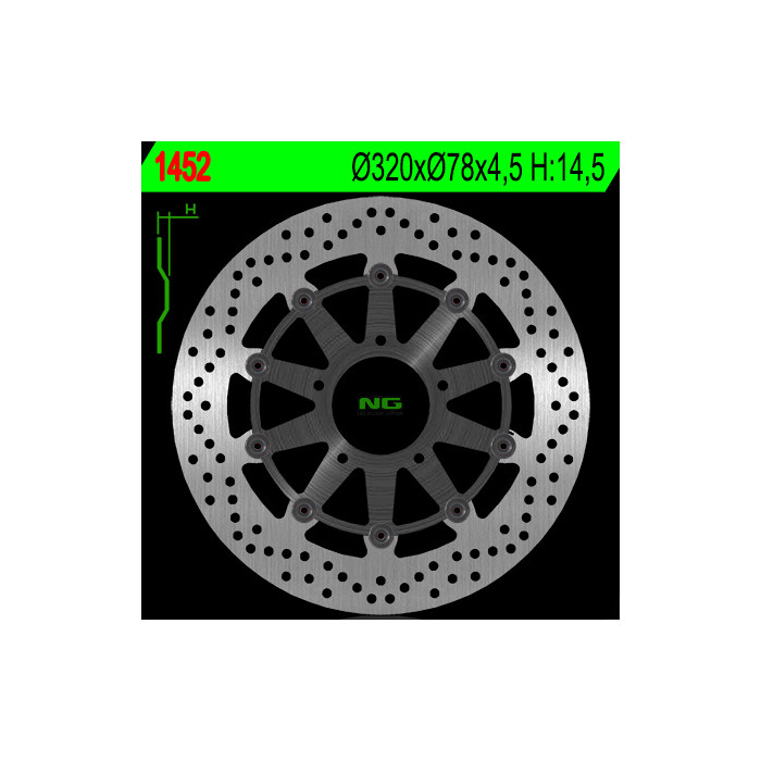 NG brake disc front TRIUMPH 955 / 1050 floating (320X78X4.5) (5X10.5mm) - replaced NG1753G