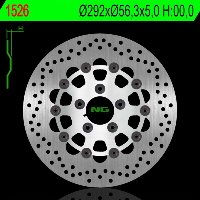 NG brake disc rear HARLEY DAVIDSON SOFTAIL 1690 / 1800 15-17 (292X56.3X5.0mm) (5X10.5mm)