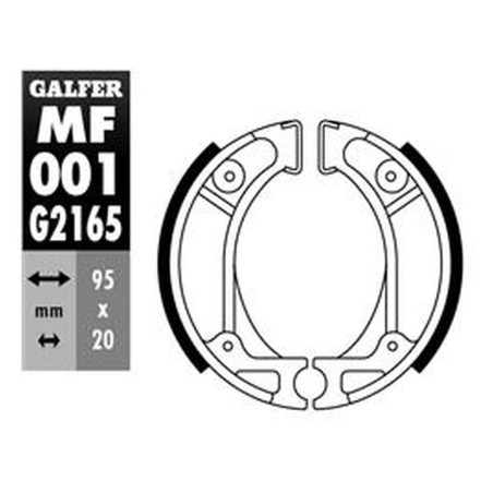 GALFER būgninių stabdžių kaladėlės galas HONDA CRF 70 / 80 / 100F '04-, DIO 50 '91-'93, NE 50 VISION '85-, KYMCO FEVER ZX 50 '97